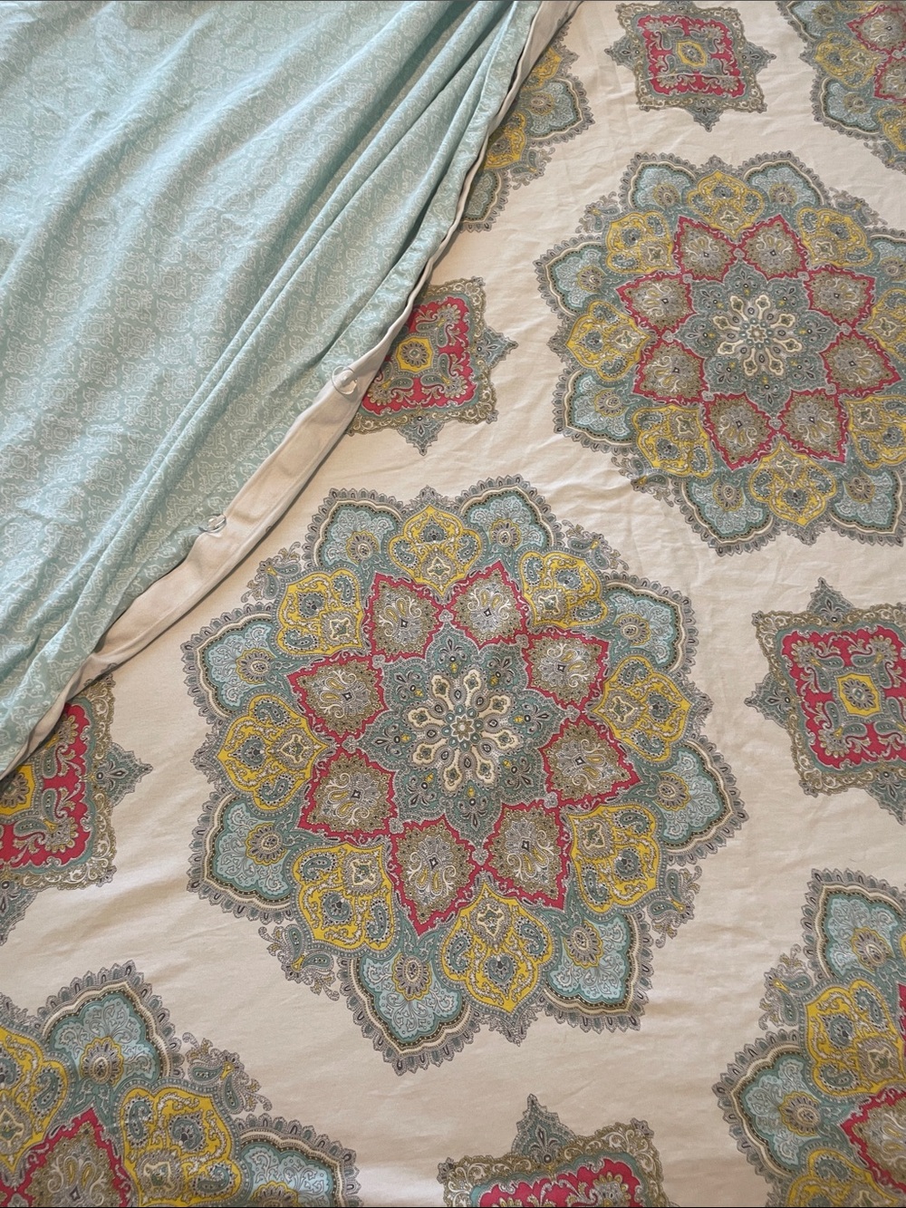 Reversible Duvet Cover Medallion Design Full/Queen 100% Cotton